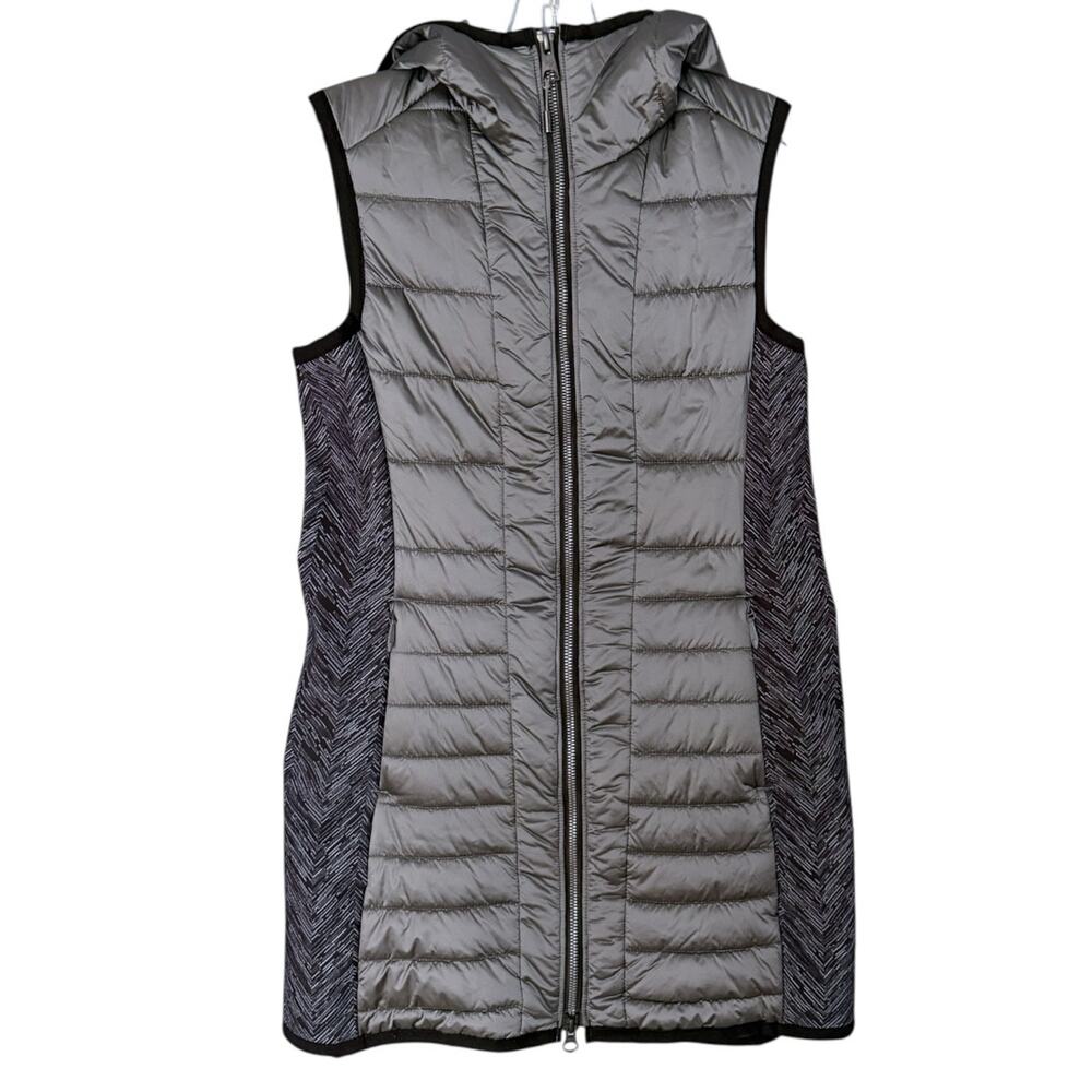 Obermeyer Miriam Hybrid Vest Women's XS Grey Hooded Water-Resistant Stretch - Picture 2 of 10